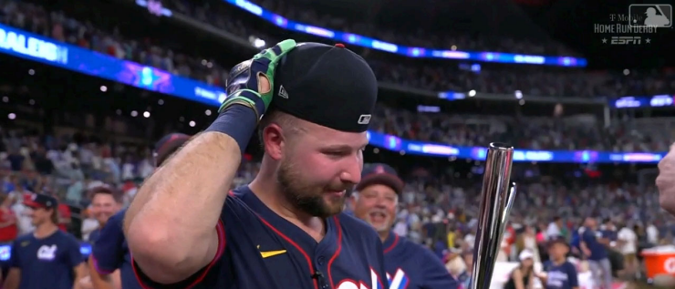 Baseball player in full stadium