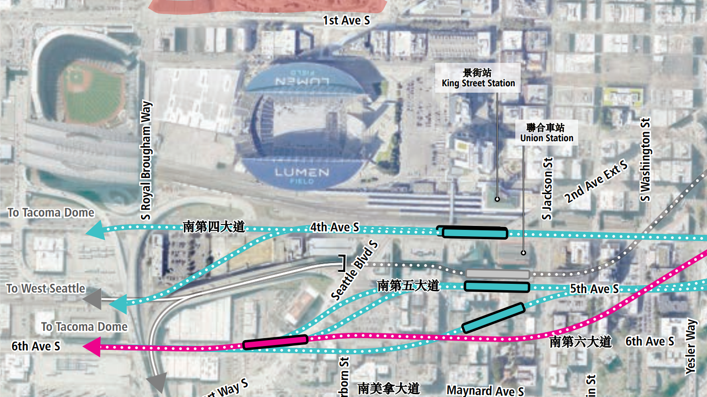 Map with English and Chinese
